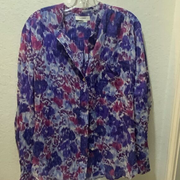 Isabel Marant Etoile Maria Ikat Floral Button Closure Top Blouse Size 36 NWOT - Picture 3 of 8
